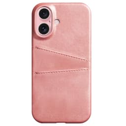 SKALO iPhone 16 Plus PU-Läder Korthållare Skal - Roséguld