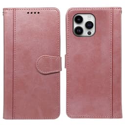 SKALO iPhone 16 Pro Max Lompakkokotelo PU-nahkaa - Ruusukulta
