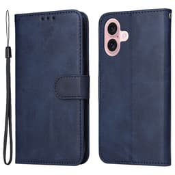 SKALO iPhone 16 PU-læder Pungetui - Blå