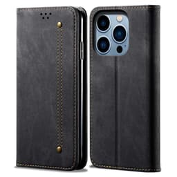 SKALO iPhone 16 Pro Max Jeans Plånboksfodral - Svart
