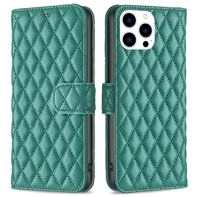 SKALO iPhone 16 Pro BINFEN COLOR Quiltat Plånbok - Grön