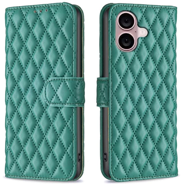 SKALO iPhone 16 BINFEN COLOR Quiltet Pung - Grøn