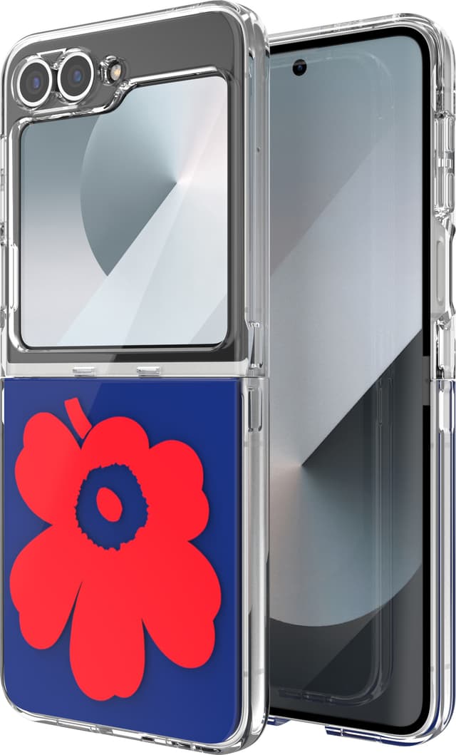 Samsung Galaxy Flip6 Marimekko Dual Layer-fodral (blå/röd)