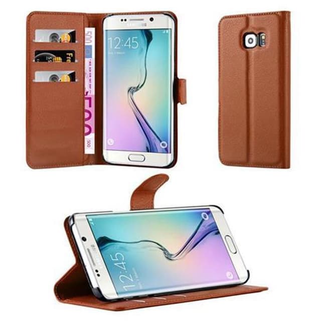 Samsung Galaxy S6 EDGE Pungetui Cover Case (Brun)