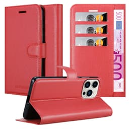 iPhone 14 PRO MAX Plånboksfodral Skal (Röd)