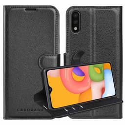 Samsung Galaxy A01 Suojakuori Lompakkokotelo (Musta)