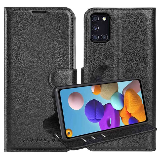 Samsung Galaxy A21s Suojakuori Lompakkokotelo (Musta)