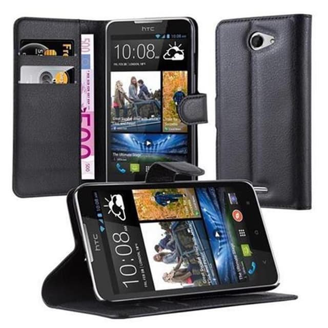 HTC Desire 316 / 516 Suojakuori Lompakkokotelo (Musta)