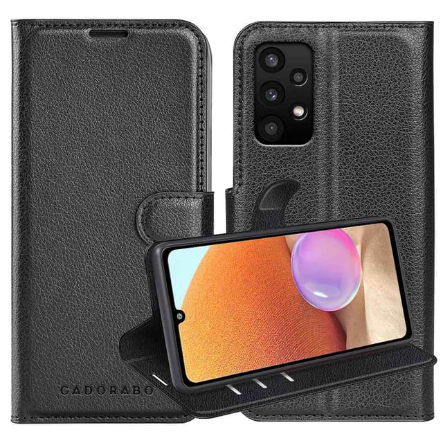 Samsung Galaxy A32 4G Suojakuori Lompakkokotelo (Musta)