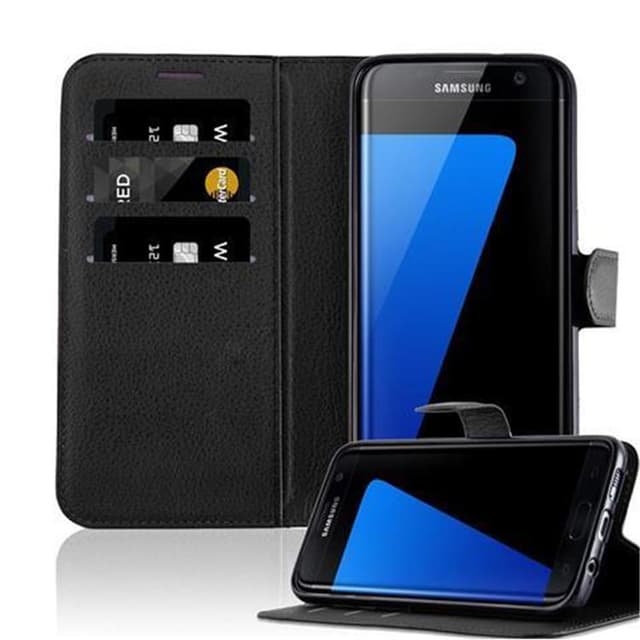 Samsung Galaxy S7 EDGE Plånboksfodral Skal (Svart)