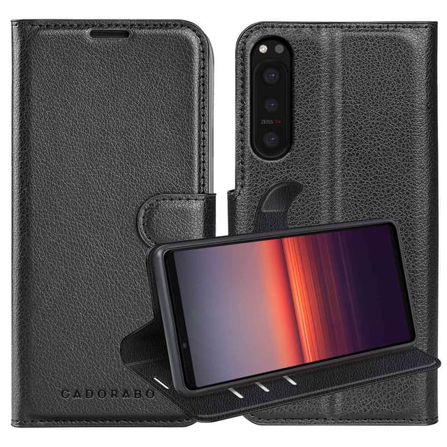 Sony Xperia 5 II Suojakuori Lompakkokotelo (Musta)