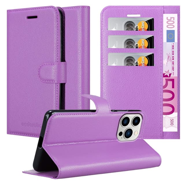 iPhone 14 PRO Suojakuori Lompakkokotelo (Violetti)