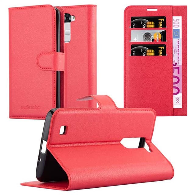 LG K7 2016 Suojakuori Lompakkokotelo (Punainen)