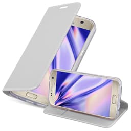 Samsung Galaxy S7 Suojakuori Lompakkokotelo (Hopea)