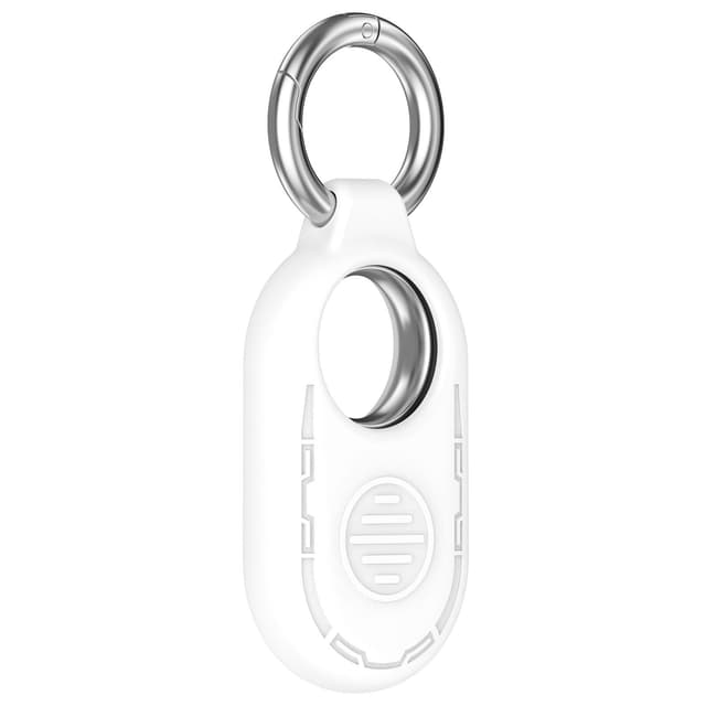Anti-ridse silikone etui til Samsung Galaxy SmartTag 2 med nøglering Hvid