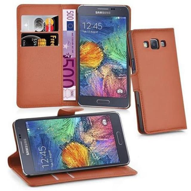 Samsung Galaxy A7 2015 Plånboksfodral Skal (Brun)