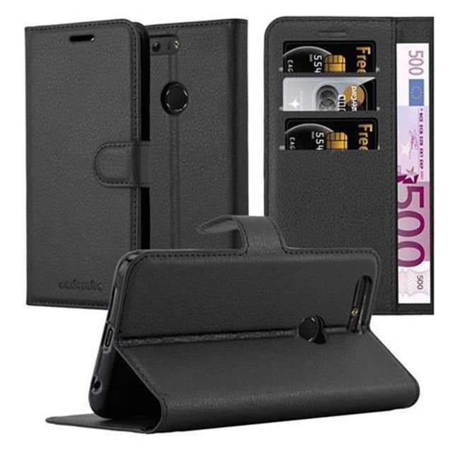 Honor 8 / 8 PREMIUM Suojakuori Lompakkokotelo (Musta)