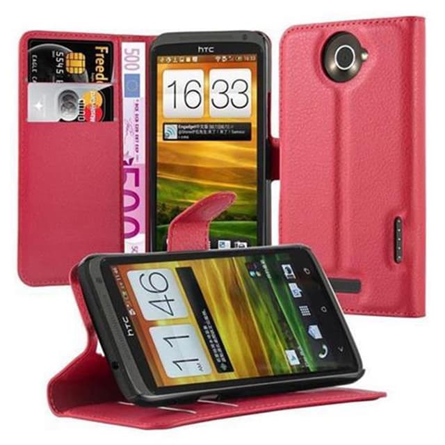 HTC ONE X / X+ Suojakuori Lompakkokotelo (Punainen)