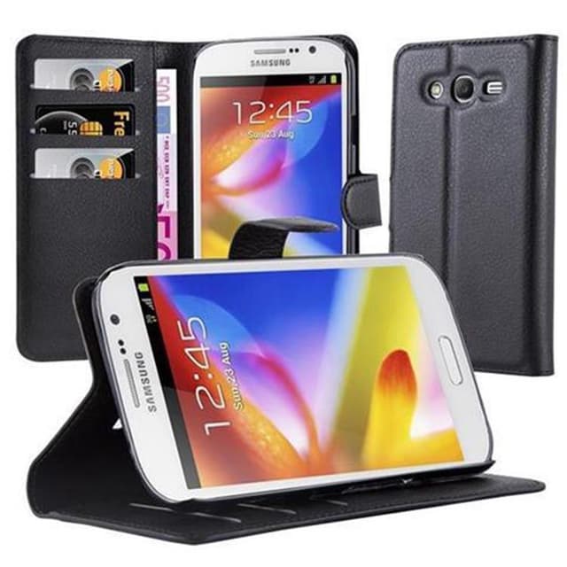 Samsung Galaxy GRAND Suojakuori Lompakkokotelo (Musta)