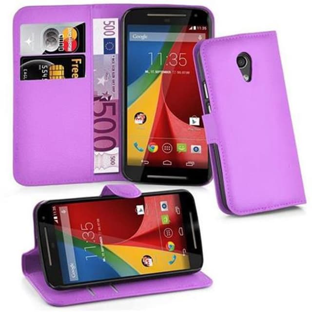 Motorola MOTO G2 Plånboksfodral Skal (Lila)
