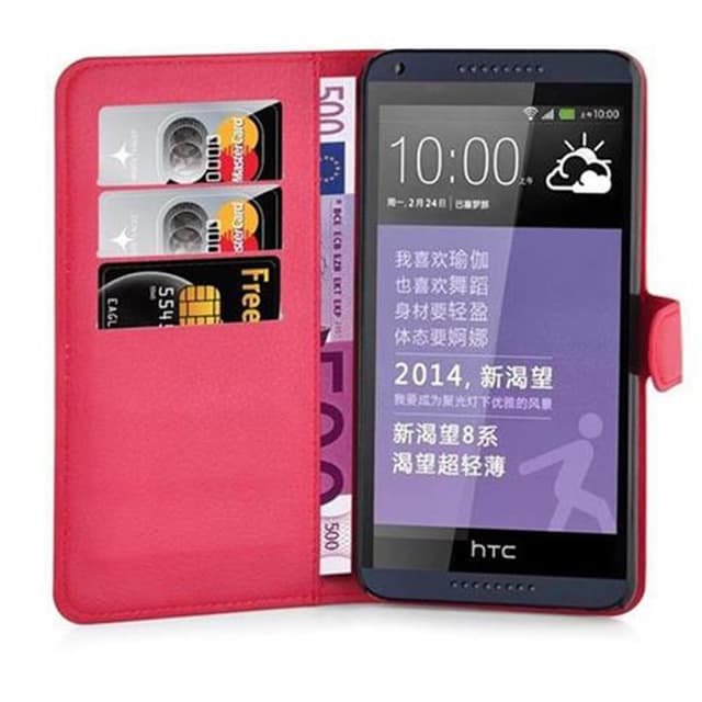 HTC Desire 816 Deksel Etui Case (rød)
