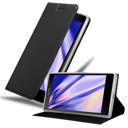 Sony Xperia L2 Suojakuori Lompakkokotelo (Musta)