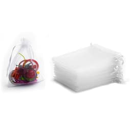 Poser i organsa-stoff, 7x9 cm 50-pakning White