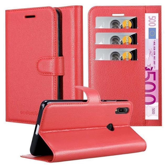 Huawei Y6 2019 Plånboksfodral Mobilskal (Röd)
