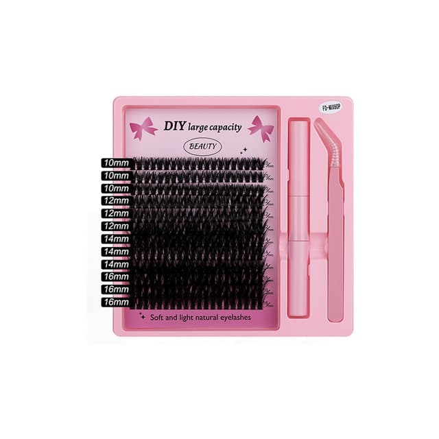 Set med lösögonfransar (240 kluster) - Naturligt utseende, återanvändb