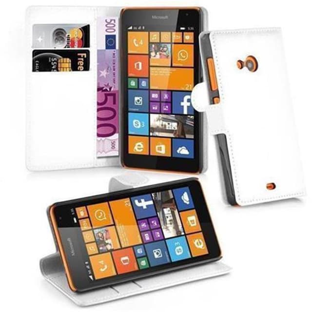 Nokia Lumia 535 Plånboksfodral Skal (Vit)