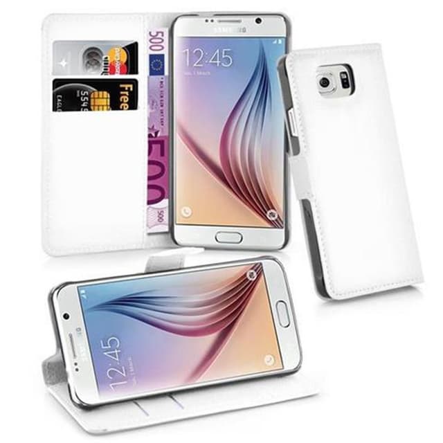 Samsung Galaxy S6 Suojakuori Lompakkokotelo (Valkoinen)