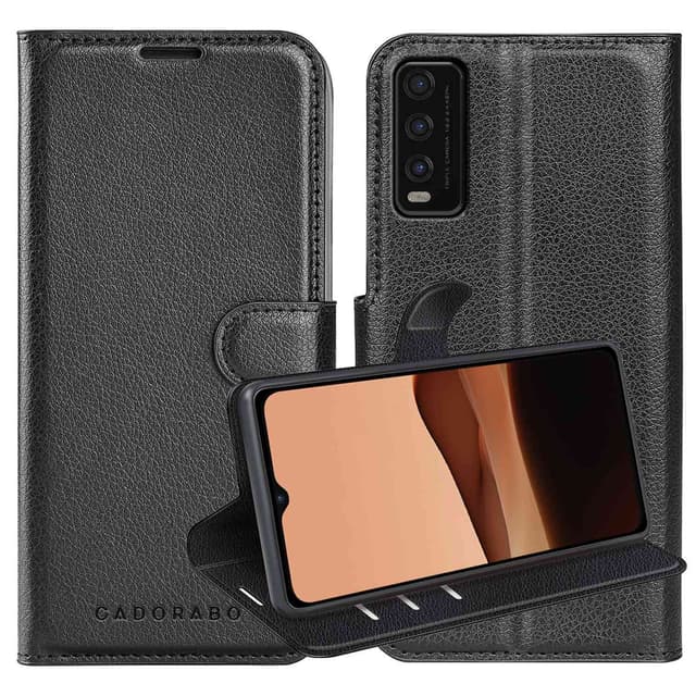 Vivo Y20s Suojakuori Lompakkokotelo (Musta)