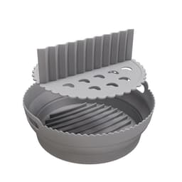 Kokoontaittuva pyöreä Air Fryer silikonimuotti jakajalla Harmaa