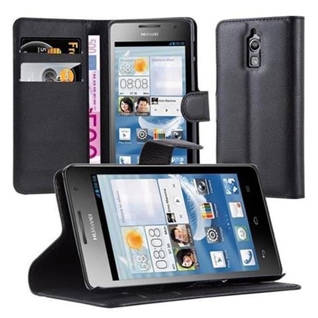 Huawei ASCEND G526 Suojakuori Lompakkokotelo (Musta)