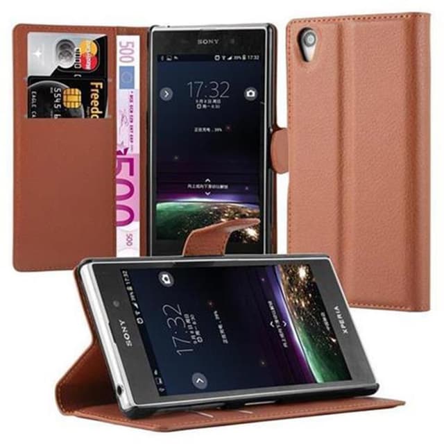 Sony Xperia Z1 Plånboksfodral Skal (Brun)