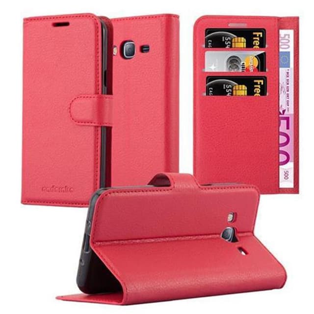 Samsung Galaxy J3 2016 Plånboksfodral Skal (Röd)
