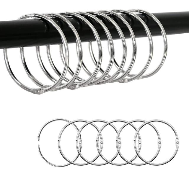Öppningsbara gardinringar / duschdraperiringar 30 st Silver 60 mm