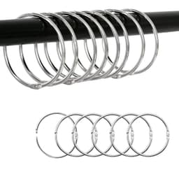 Ringer til dusjforheng og gardiner, 30 stk. Silver 60 mm