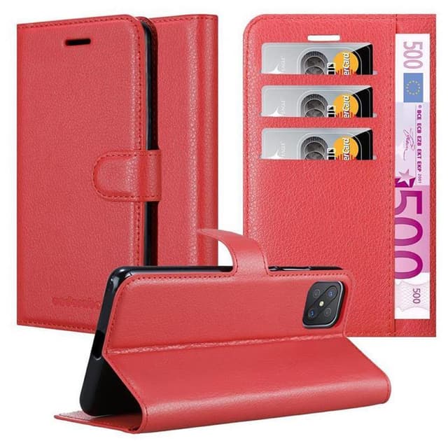 Oppo A92s Plånboksfodral Skal (Röd)