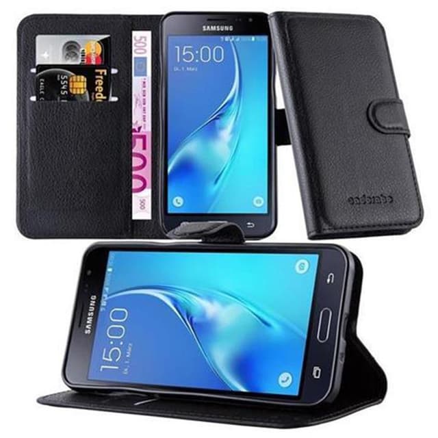 Samsung Galaxy J3 2015 Plånboksfodral Skal (Svart)