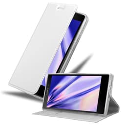 Sony Xperia L2 Suojakuori Lompakkokotelo (Hopea)
