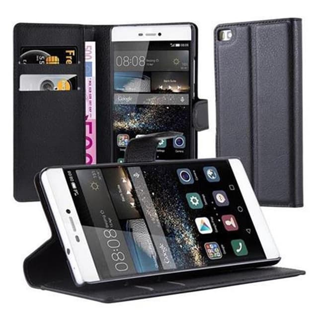 Huawei P8 Suojakuori Lompakkokotelo (Musta)
