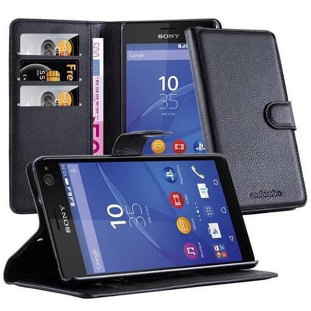 Sony Xperia C4 Suojakuori Lompakkokotelo (Musta)