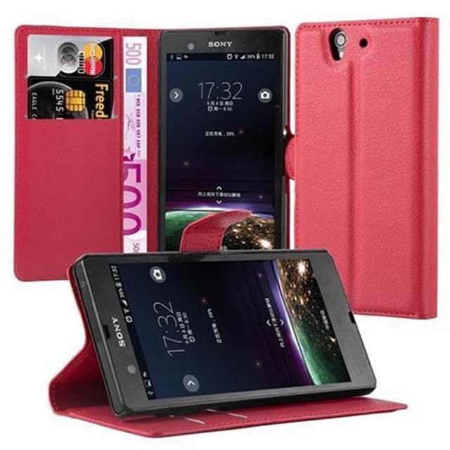 Sony Xperia Z Suojakuori Lompakkokotelo (Punainen)