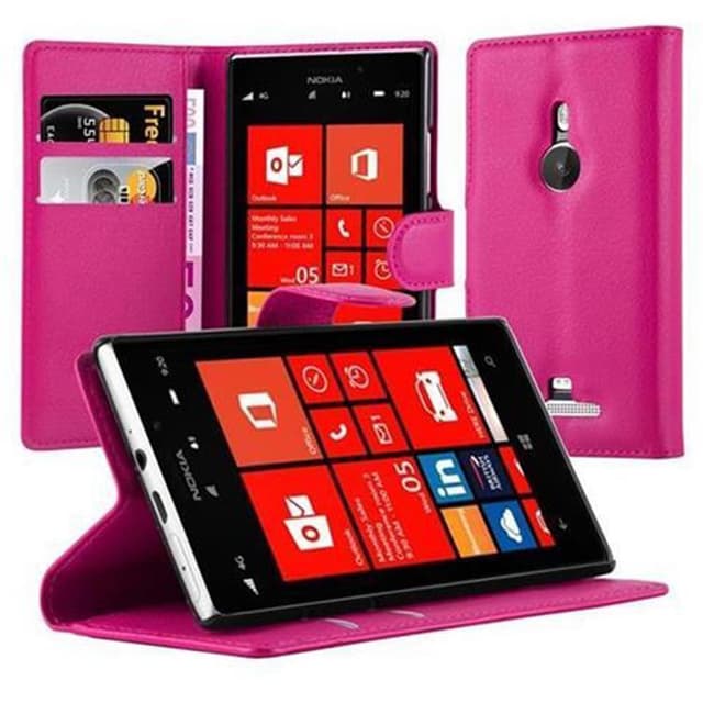 Nokia Lumia 925 Plånboksfodral Skal (Rosa)
