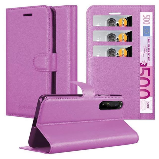Sony Xperia 1 II Suojakuori Lompakkokotelo (Violetti)