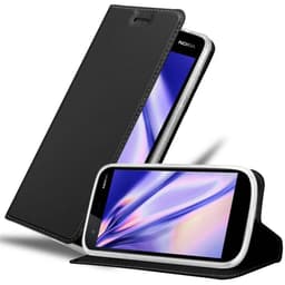 Nokia 1 2018 Lompakkokotelo Suojakotelo (Musta)