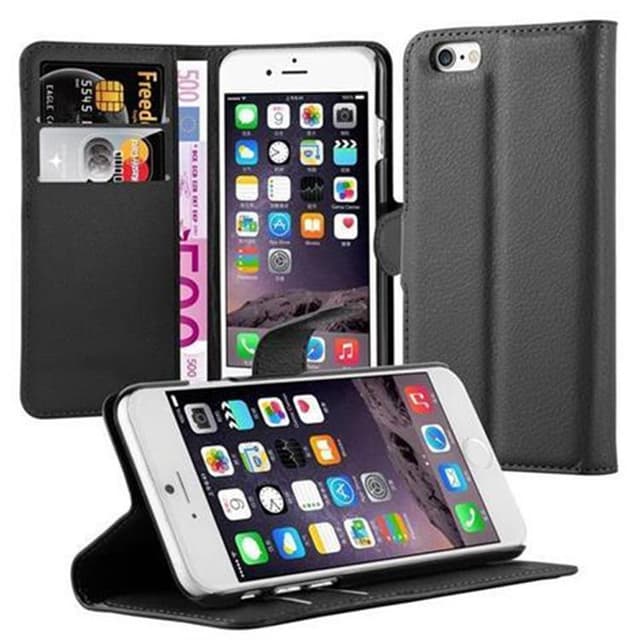 iPhone 6 / 6S Lompakkokotelo Suojakotelo (Musta)