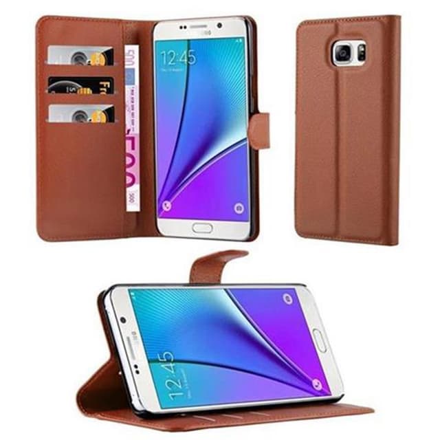 Samsung Galaxy NOTE 5 Plånboksfodral Skal (Brun)