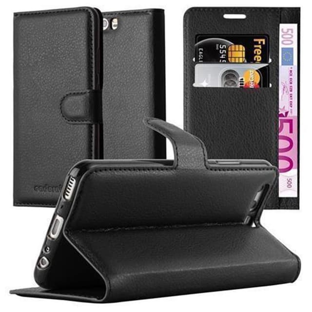 Huawei P10 PLUS Suojakuori Lompakkokotelo (Musta)